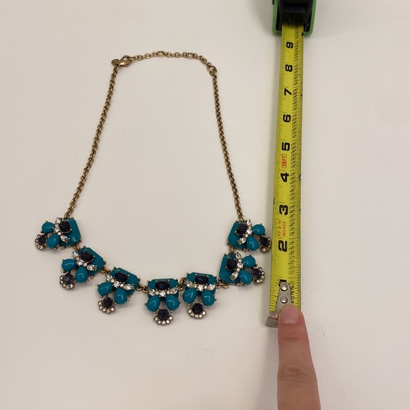 J. Crew Blue Crystal rhinestone Statement Necklace - EUC - Picture 2 of 4